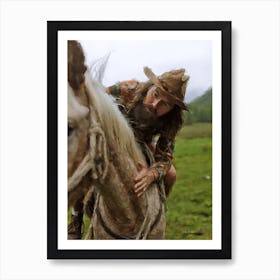 Horse And A Cowboy True Friendship Art Print