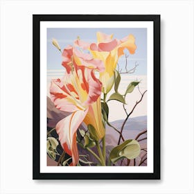 Gloriosa Lily 3 Flower Painting Art Print