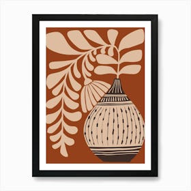 Vase With Leaves 7 Art Print