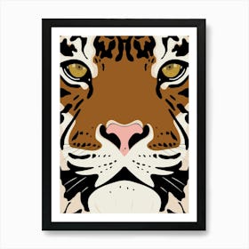 Bold Tiger Face Minimalist Animal Wall Art Art Print