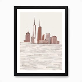 Freedom Tower New York City Boho Landmark Illustration Art Print