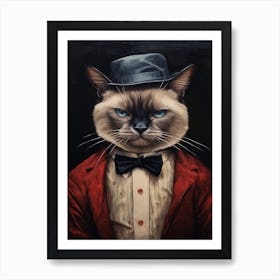 Gangster Cat Siamese 2 Art Print