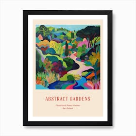 Colourful Gardens Christchurch Botanic Gardens New Zealand 2 Red Poster Art Print