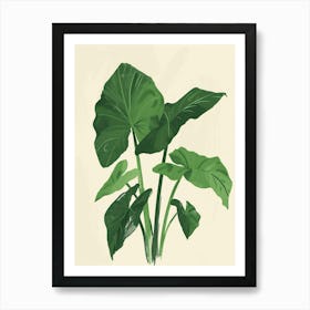 Elephant Ear Plant Minimalist Illustration 6 Art Print