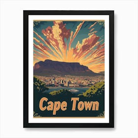 Aihrgdesign A Vintage Travel Poster Of Cape Town Art Print