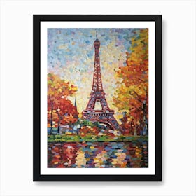 Eiffel Tower Paris France Paul Signac Style 8 Art Print