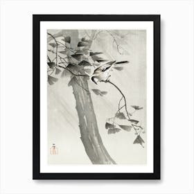 Long Tailed Tit In Storm (1900 1936), Ohara Koson Art Print