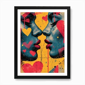 Just Love And Kissing, Vibrant Pop Art Art Print