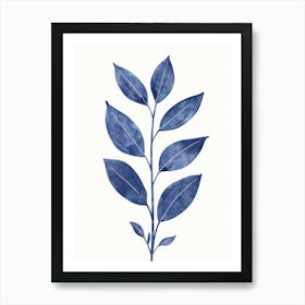 Blue Leaf 7 Art Print