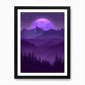 Purple Mountain Landscape 1 Art Print