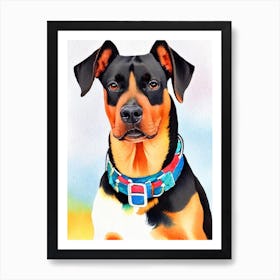 Manchester Terrier 3 Watercolour Dog Art Print