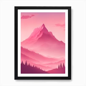 Misty Mountain Background Pink Color Theme Sunset Simple Minimalistic Vector Art Light Color 18 20231022211427389 9z3l Brlx Art Print