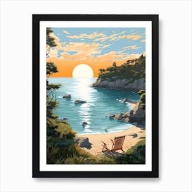 Big Sur California, Usa, Graphic Illustration 2 Art Print