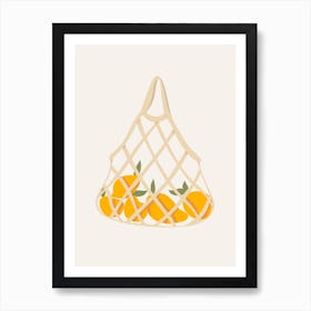 Oranges In Baskets Art Print