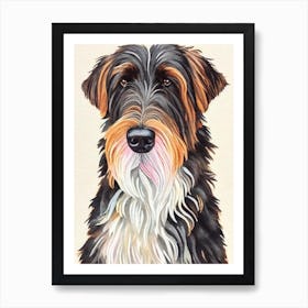 Briard 3 Watercolour Dog Art Print