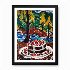 Black Forest Gateau Cake Painting 3 Art Print