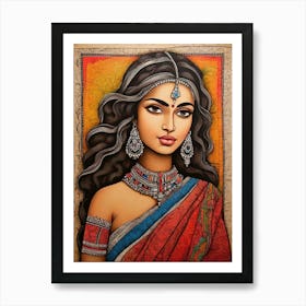 Default Colorful Traditional Madhubani Art From India Of A Wom 0 (1) Poster