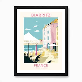 Biarritz, France, Flat Pastels Tones Illustration 3 Poster Art Print