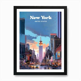 New York United States 1 2 Travel Poster 3 4 Resize Art Print