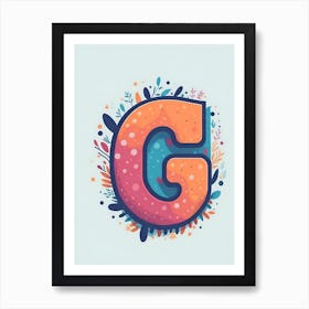 Colorful Letter G Illustration 3 Art Print