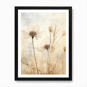 Boho Dried Flowers Love In A Mist Nigella 1 Art Print