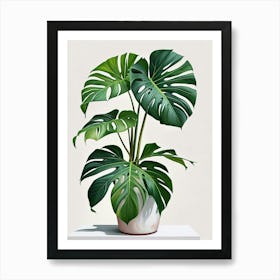 Monstera Obliqua Plant Living Room Art Print (1) Art Print