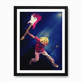 Superstars Kurt Cobain Jump Art Print