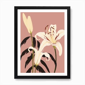 Lilies Flower Big Bold Illustration 1 Póster