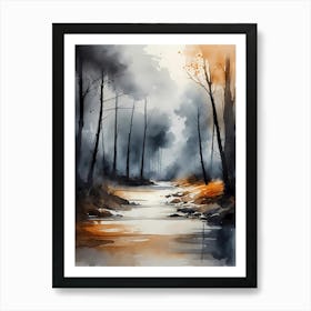 Watercolor Of A River 6 Art Print