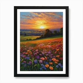 Sunset In The Meadow 39 Art Print