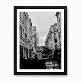 Black And White Street Scene Art Print