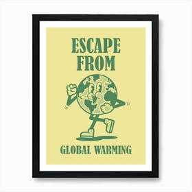 Retro Wall Art Vintage Decor Retro Cartoon Printable Art Retro Vintage Wall Art Escape From Global Warming Trendy Art Print