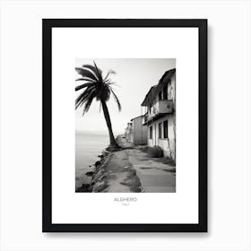 Poster Of Alghero, Italy, Black And White Photo 3 Art Print