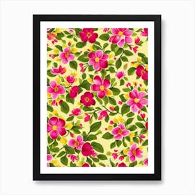 Magnolia Repeat Retro Flower Art Print