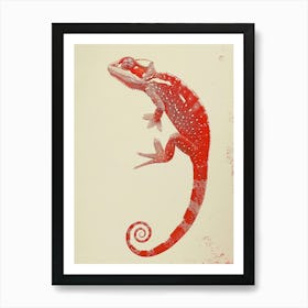 Red Senegal Chameleon 3 Art Print