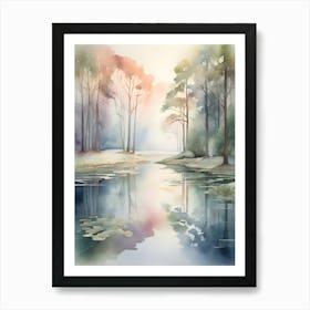 Default Serene Watercolor Painting Of A Tranquil Forest Scene 0 1 Art Print