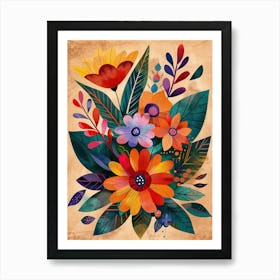 Flowers Boho 2 Art Print