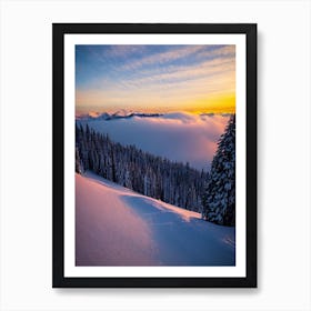 Zurs, Austria Sunrise Skiing Poster Art Print