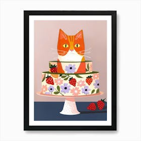 Cat And A Trifle Cake 6 Art Print