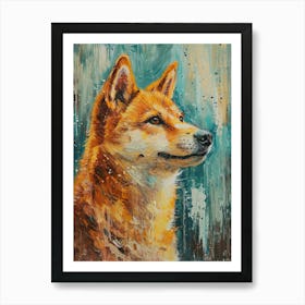 Shiba Inu Acrylic Painting 6 Art Print