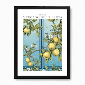 Mercado De La Fruta Apples Illustration 8 Poster Art Print