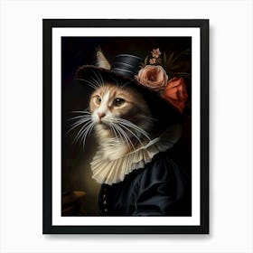 Regal Cat In A Hat C Art Print