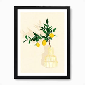 Lemon In Vase Art Print