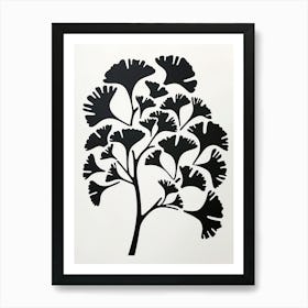 Ginkgo Tree Simple Geometric Nature Stencil 1 Art Print