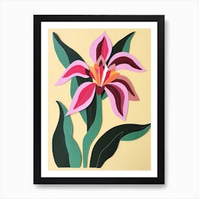 Cut Out Style Flower Art Orchid 1 Art Print