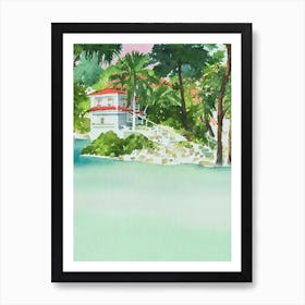 Pico Island Portugal Watercolour Tropical Destination Art Print