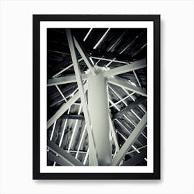 White Iron Pillars With Wooden Beams Above 1 Art Print