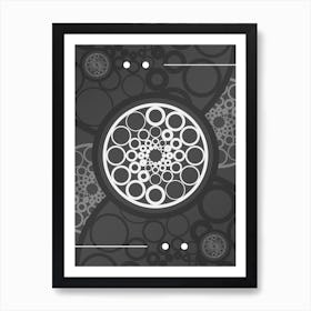 Abstract Geometric Glyph Array in White and Gray n.0097 Art Print