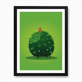 Hedgehog Cactus Illustration 2 Art Print