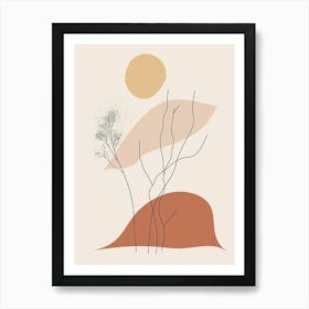 Copenhagen Botanical Garden Boho Line Art Art Print